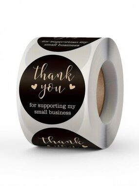 Thank You Stickers for Wrapping or Sealing 1600 1" NWT